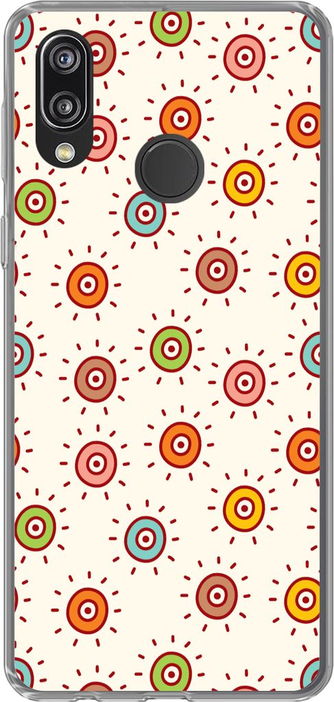 MuchoWow Handyhülle Schutzhülle Hülle für Telefoonhoesje Huawei P20 Lite (2020) Muster - Sonne - Punkte - Mädchen - Kinder - Kinder Silikon ...