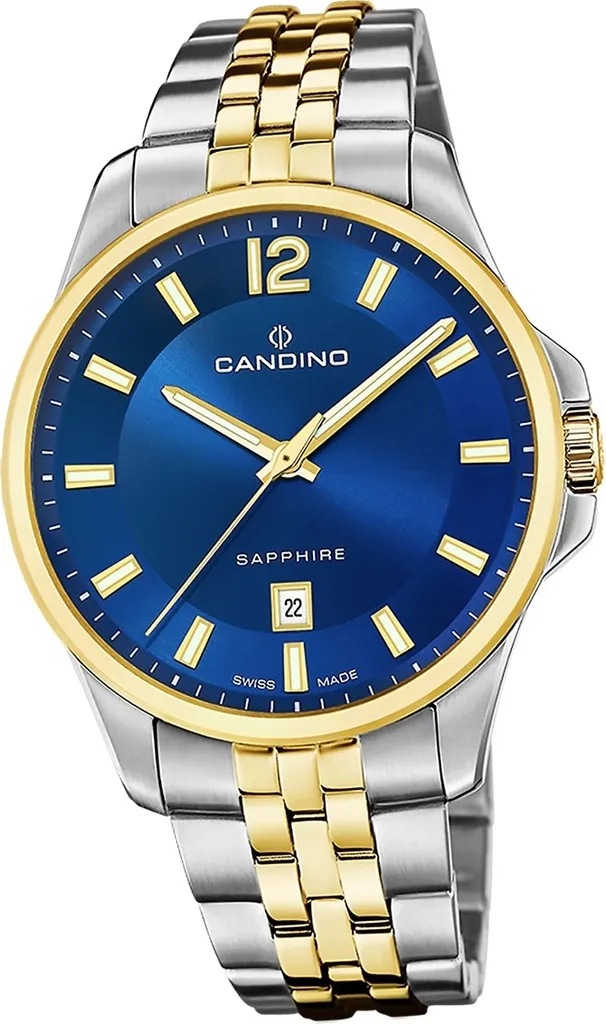 Montre Classique Homme en Acier Argent et Or Candino Casual Chic Luxe