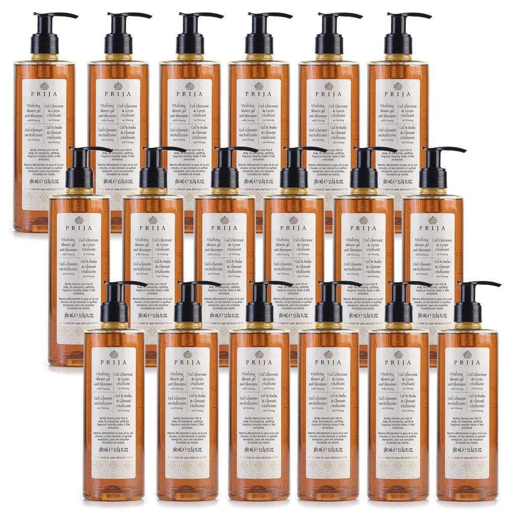 PRIJA flüssiges Shampoo/Duschgel Ginseng 18x380ml Produktbild 