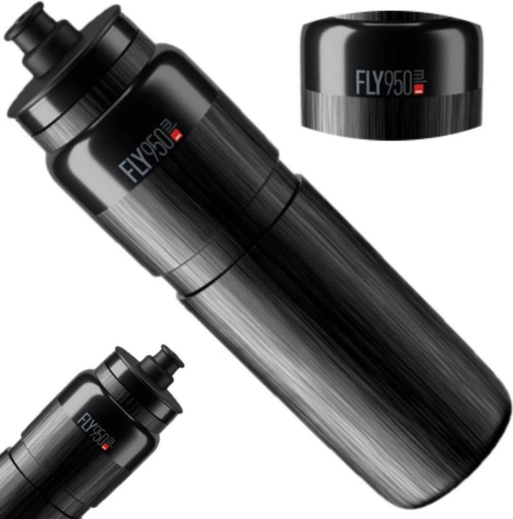 Elite Trinkflasche FLY Tex schwarz graue Grafik 0,95 L Produktbild 