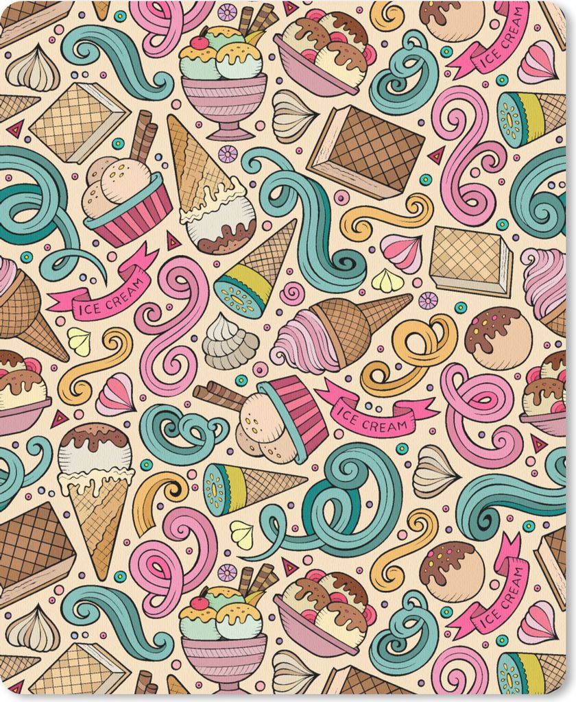 MuchoWow Mauspad Mousepad Muster - Waffel - Eiscreme 19x23 cm - Mousepads - Maus Mat - Pad - Mausunterlage - Mauspads - Spielen