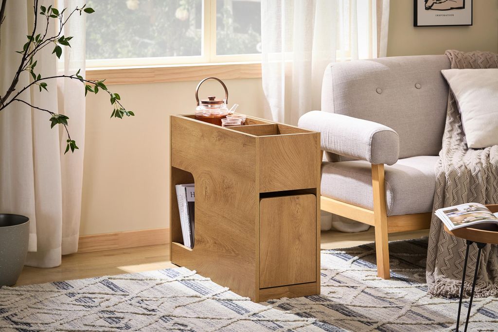 SoBuy Couchtisch FBT158-N in einem gemütlichen Wohnzimmer mit Sofa und Teekanne