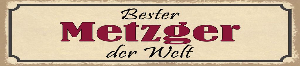 vianmo Holzschild 10x46 cm Bester Metzger der Welt