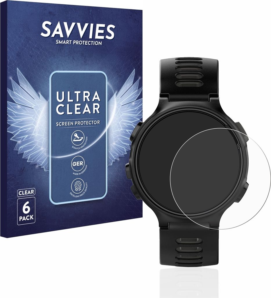 6x Für Garmin Forerunner 735XT Schutzfolie Savvies Displayschutz Display Schutz Folie Klar Transparent