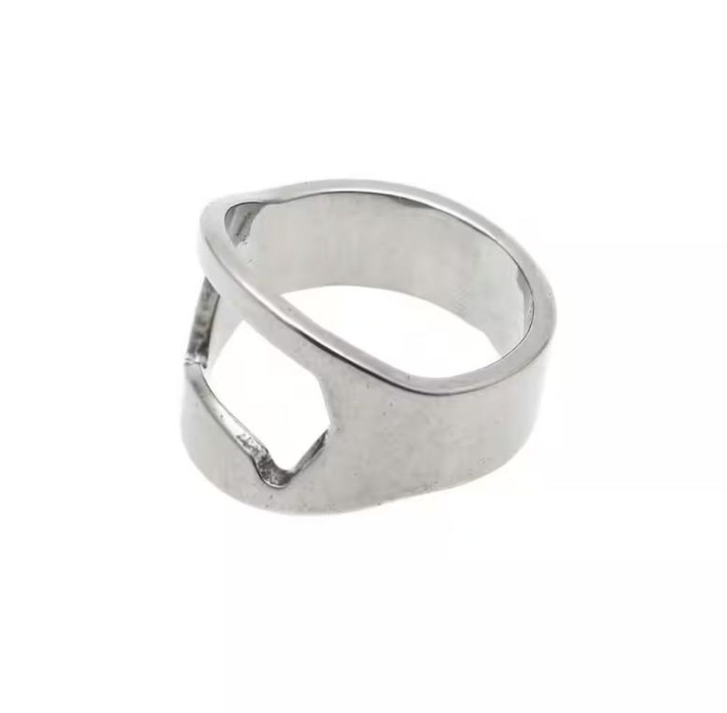 Flaschenöffner-Ring aus Edelstahl – Praktischer Kapselheber Ring für Bier & Getränke, cooles Party Gadget, tragbarer Barzubehör Bieröffner