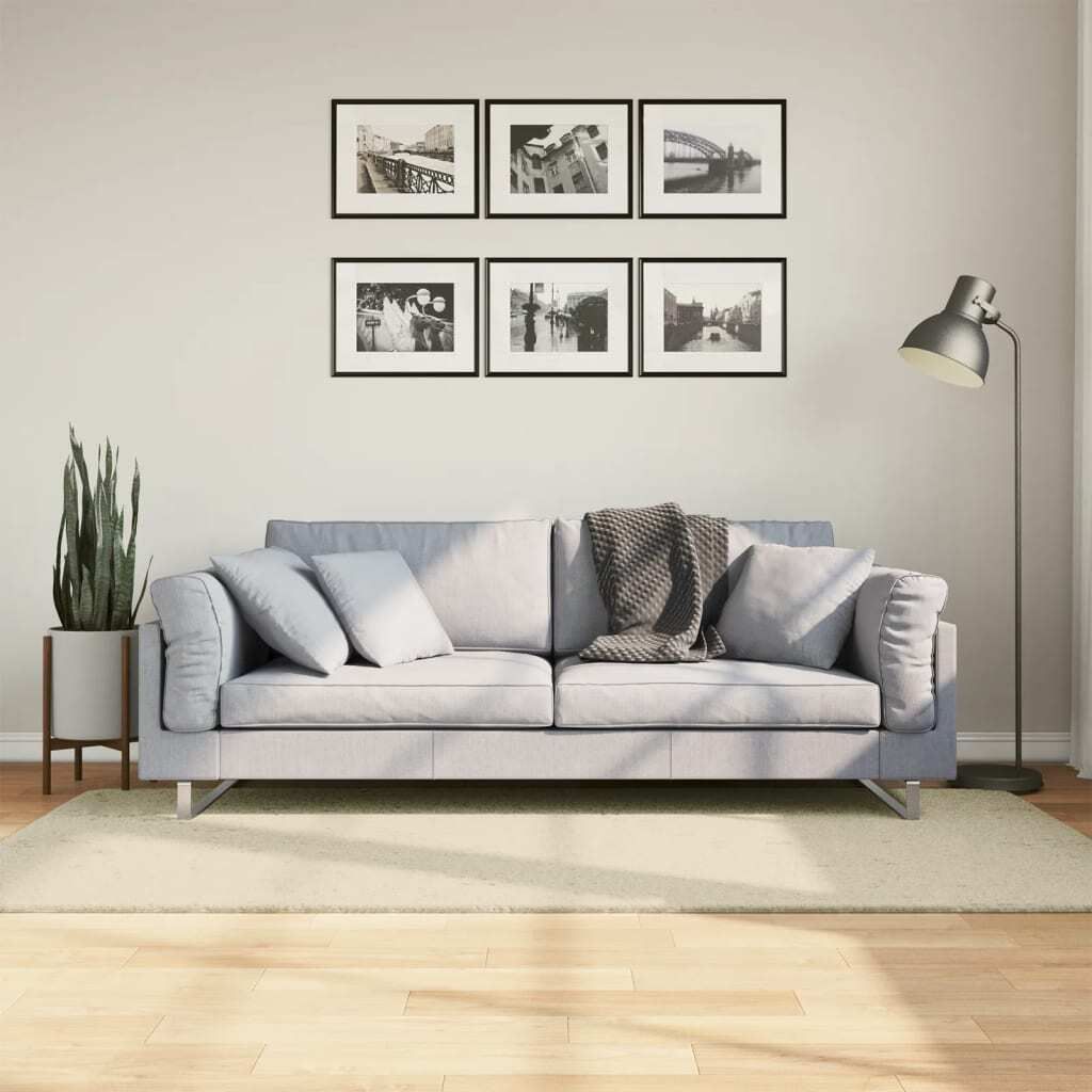 "im Angebot" Teppich HUARTE Kurzflor Weich und Waschbar Creme 100x200 cm - Designerteppiche CC17235