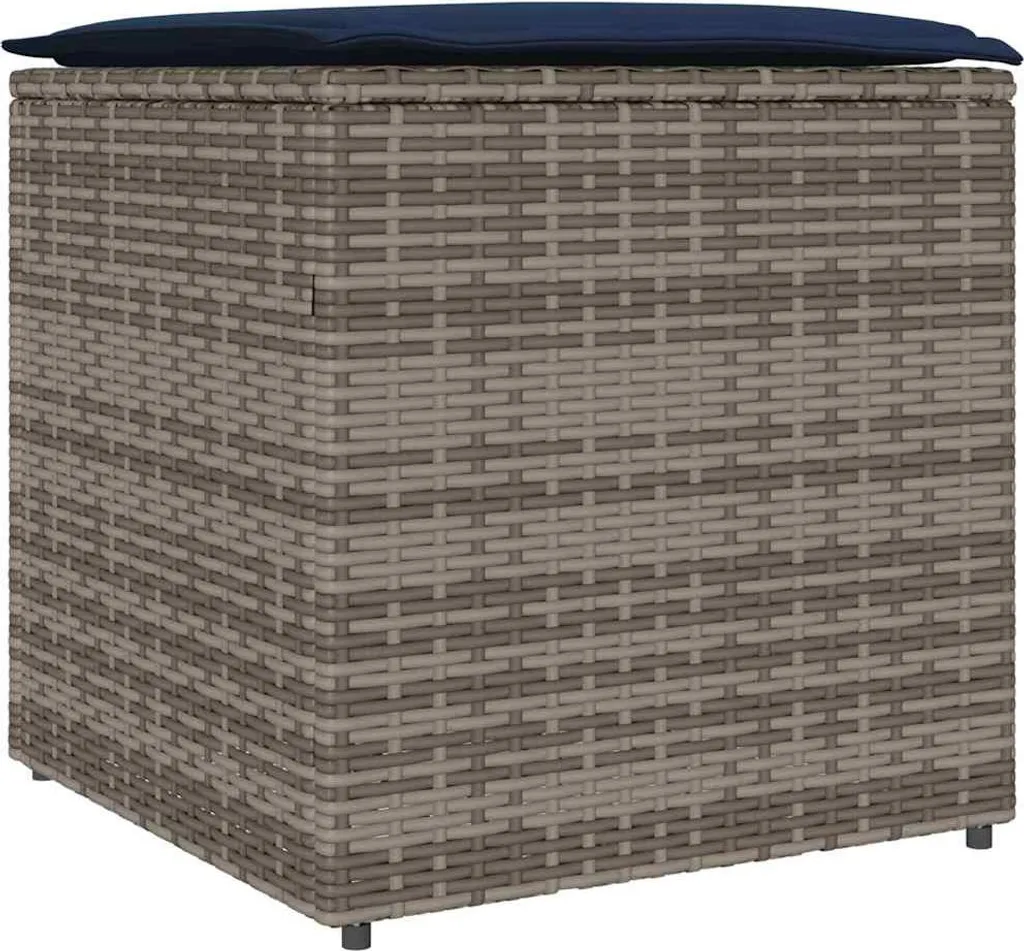 SYFAX Scatola Stoccaggio 50x50x50 Grigio | Polyrattan Alta Densità