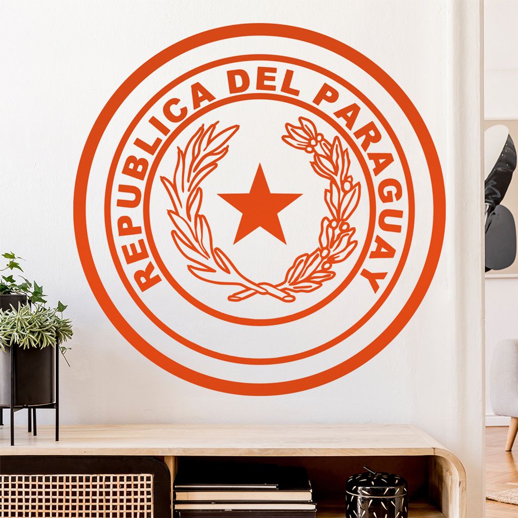 Paraguay Wappen Wandtattoo Wandaufkleber Wall Sticker - Dekoration, Küche, Wohnzimmer, Schlafzimmer, Badezimmer