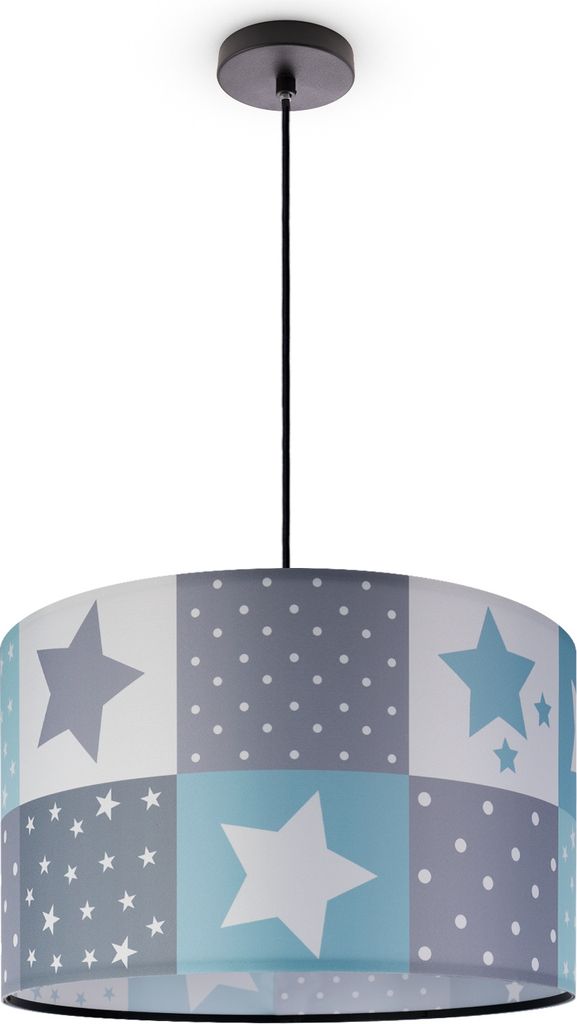 Kinderlampe Deckenlampe LED Pendelleuchte Kinderzimmer Lampe Sternen Motiv E27 Leuchten Farbe / Größe Blau (Ø45.5cm)