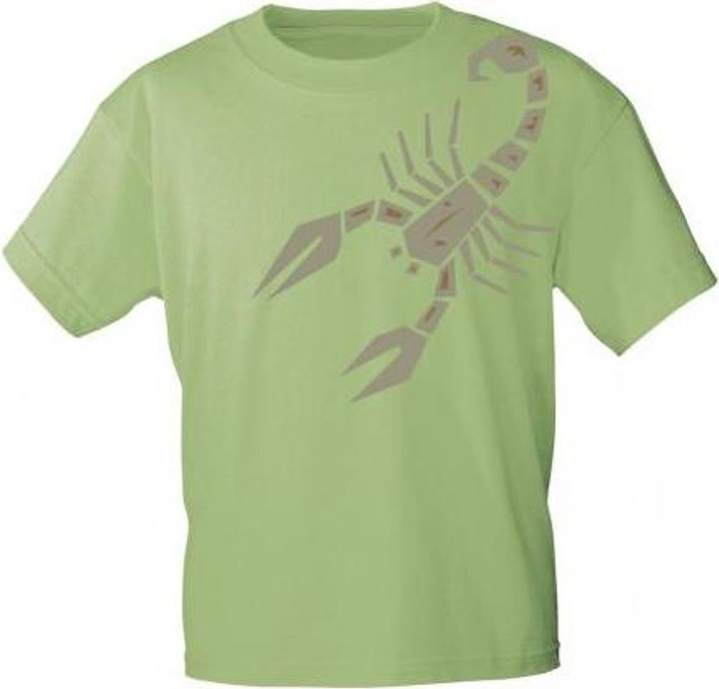 T-Shirt mit Print Textildruck - SKORPION - 85222 Apfelgrün Gr. S-2XL Größe - L