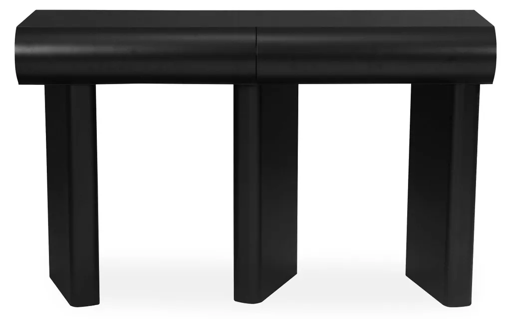 Table Console d'Entrée Noire L120 cm Mezade avec Tiroirs de Rangement