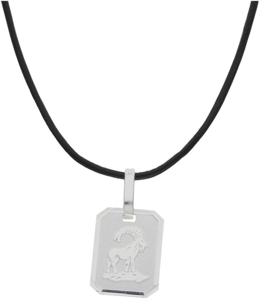 JuwelmaLux Sternzeichen Anhänger mit Lederkette 925/000 Sterling Silber Steinbock JL16-05-0515