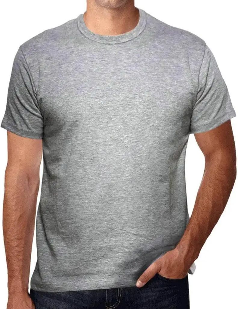 Herren Grafik T-Shirt Grau einfarbig – Grey Plain – Öko-Verantwortlich Vintage Jahrgang Kurzarm Lustige Druck Geburtstag Geschenk Mann