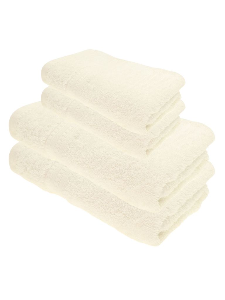 Julie Julsen BIO Duschtuch-Set 4 tlg. 2 Dusch- 2 Handtücher Weiß
