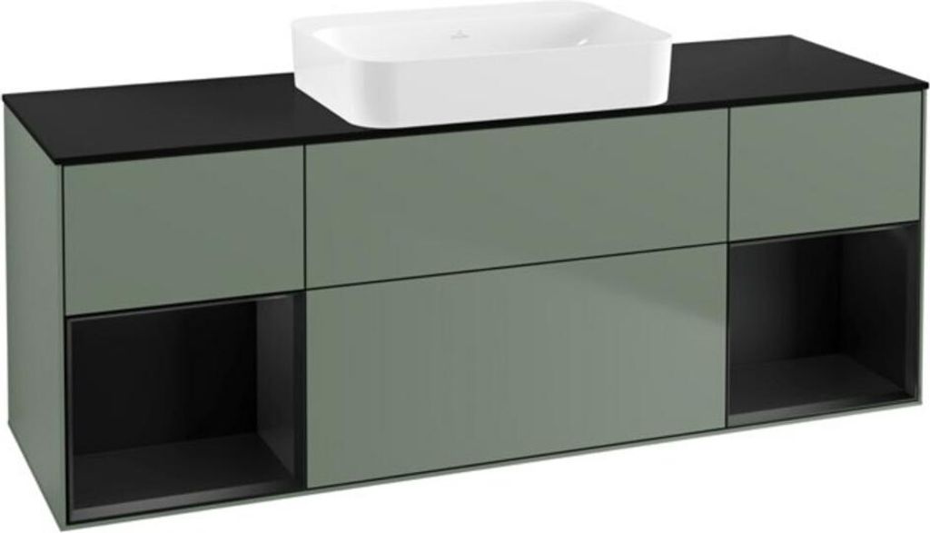 V&B Waschtischunterschrank Wandbeleuchtung Finion 160x60,3x50,1cm, Rg b m Lac, Oli. m Lac