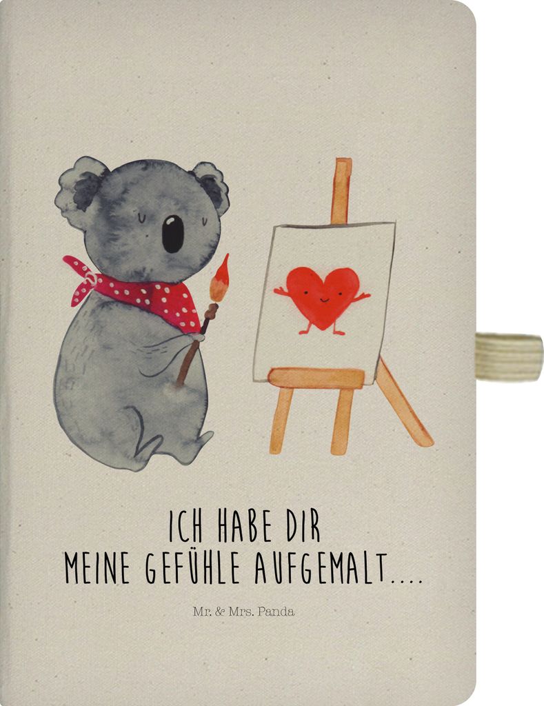 Mr. & Mrs. Panda Skizzenbuch Koala Künstler - Transparent - Geschenk, Liebesgeschenk, Gefühle, Reisetagebuch, Kladde, Liebe, Journal, notizbuch, ...