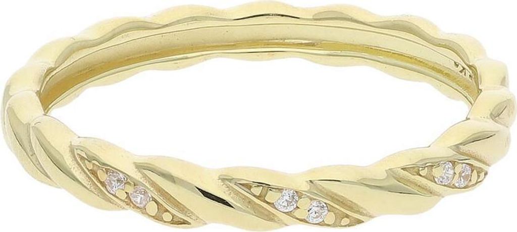 JuwelmaLux Damenring Sterling Silber 925 mit Zirkonia vergoldet JL16-07-0613 58