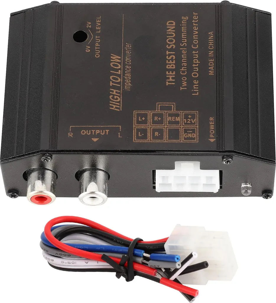 Interfaccia RCA Car Audio 12V High-Low Converter per Subwoofer e Ampli