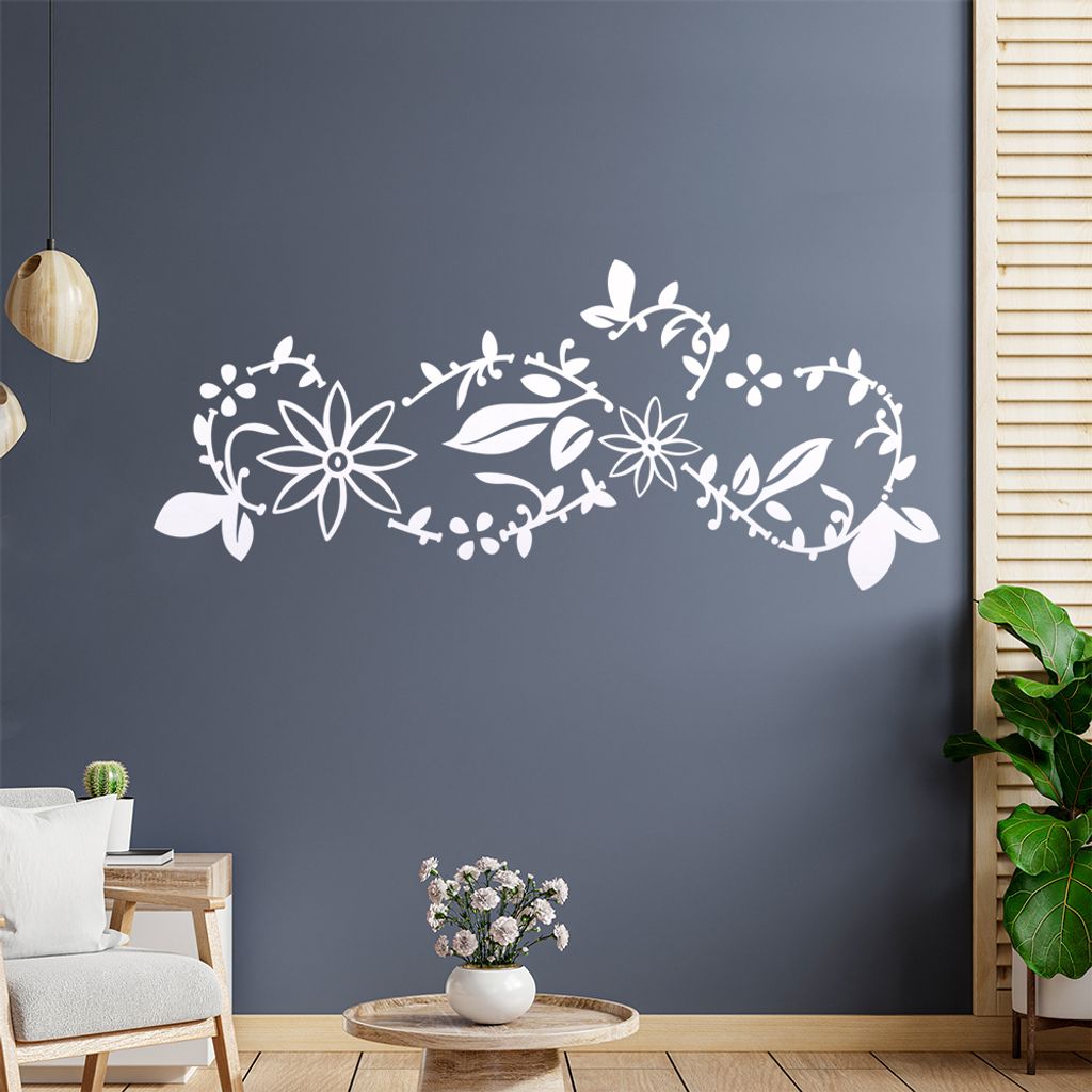 Blume - Ranken Wandtattoo in 6 Größen - Wandaufkleber Wall Sticker - Dekoration, Küche, Wohnzimmer, Schlafzimmer, Badezimmer