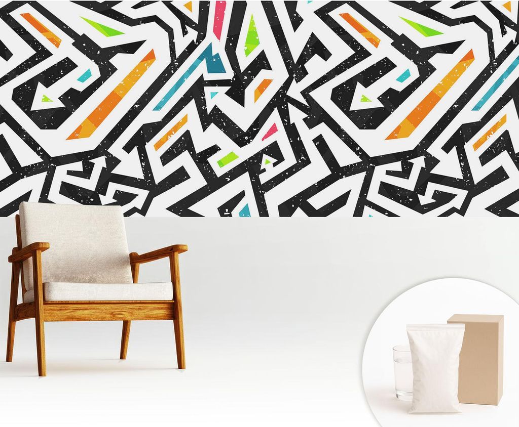 Fototapete - 250x104 cm - Tapete - Wandtapete - Wandbilder - Dekofolie - Tapete Folie - Wand - Dekoration - Wohnzimmer - Abstraktes Mosaik