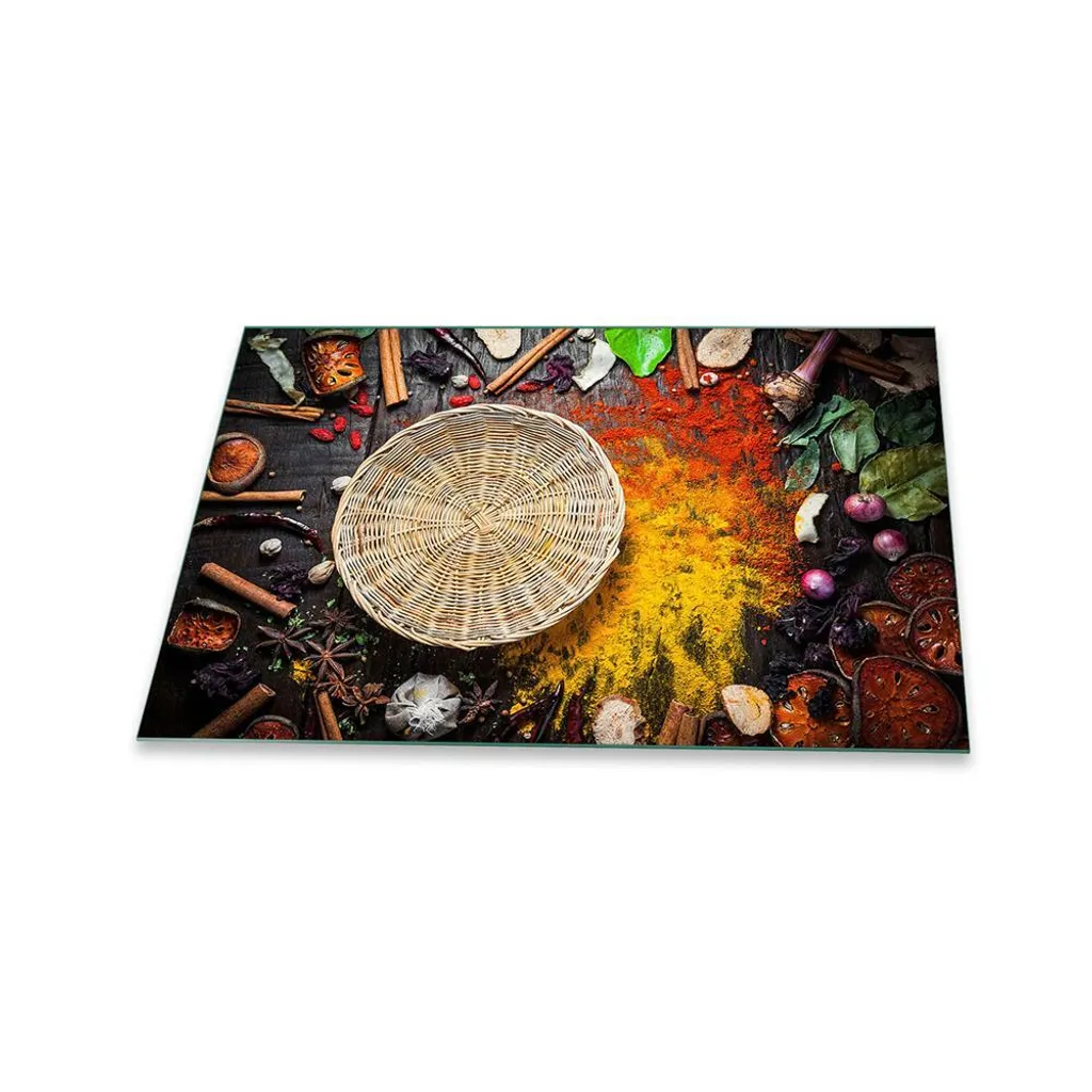 Paraschizzi e Copri Piano Vetroceramica 80x52 - Vetro Temperato Spezie