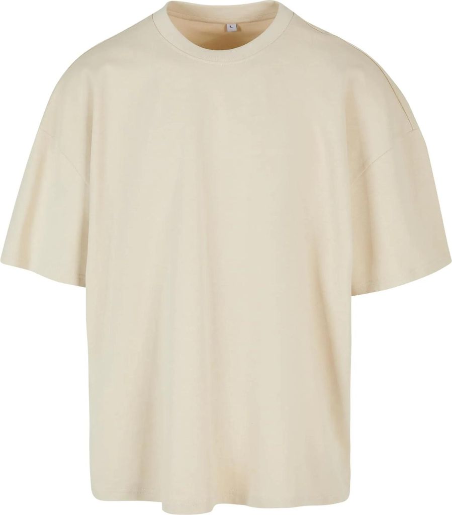 Build Your Brand BY163 | Ultra Heavy Baumwolle Box Tee - Herren T-Shirt - Oversize Fit - Farbe: Sand - Größe: L
