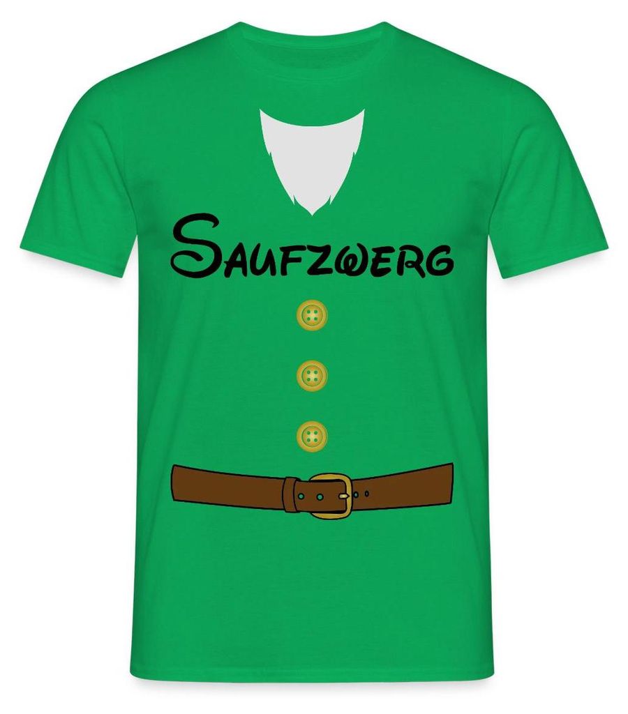 Spreadshirt Saufzwerg Sieben Zwerge Karneval-Kostüm für Erwachsene Männer T-Shirt, XL, Kelly Green