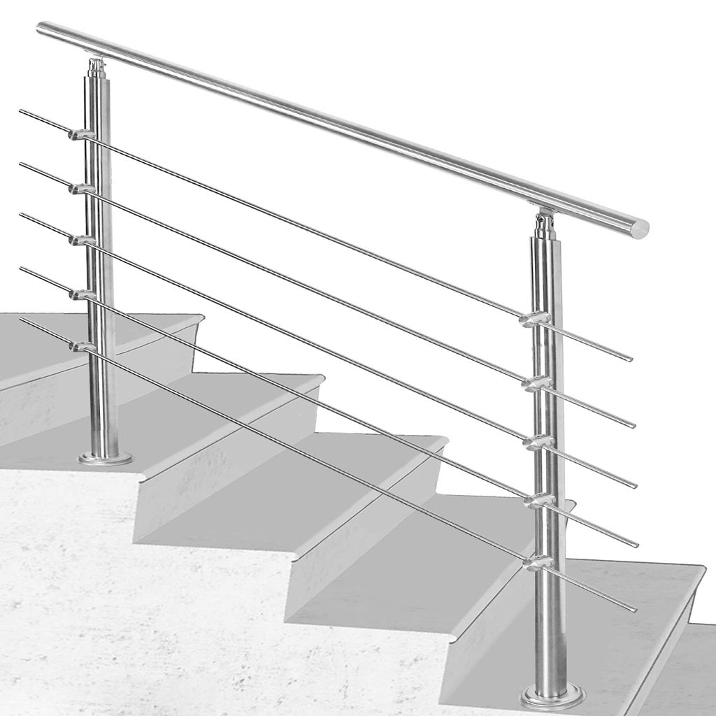 Geländer Handlauf Edelstahl Treppe Brüstung Balkon Bausatz mit & ohne Querstäbe 