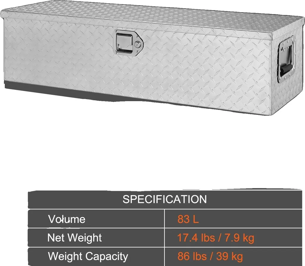Coffre Pick-up Aluminium 39x13 po - Rangement Outils Chantier Pro