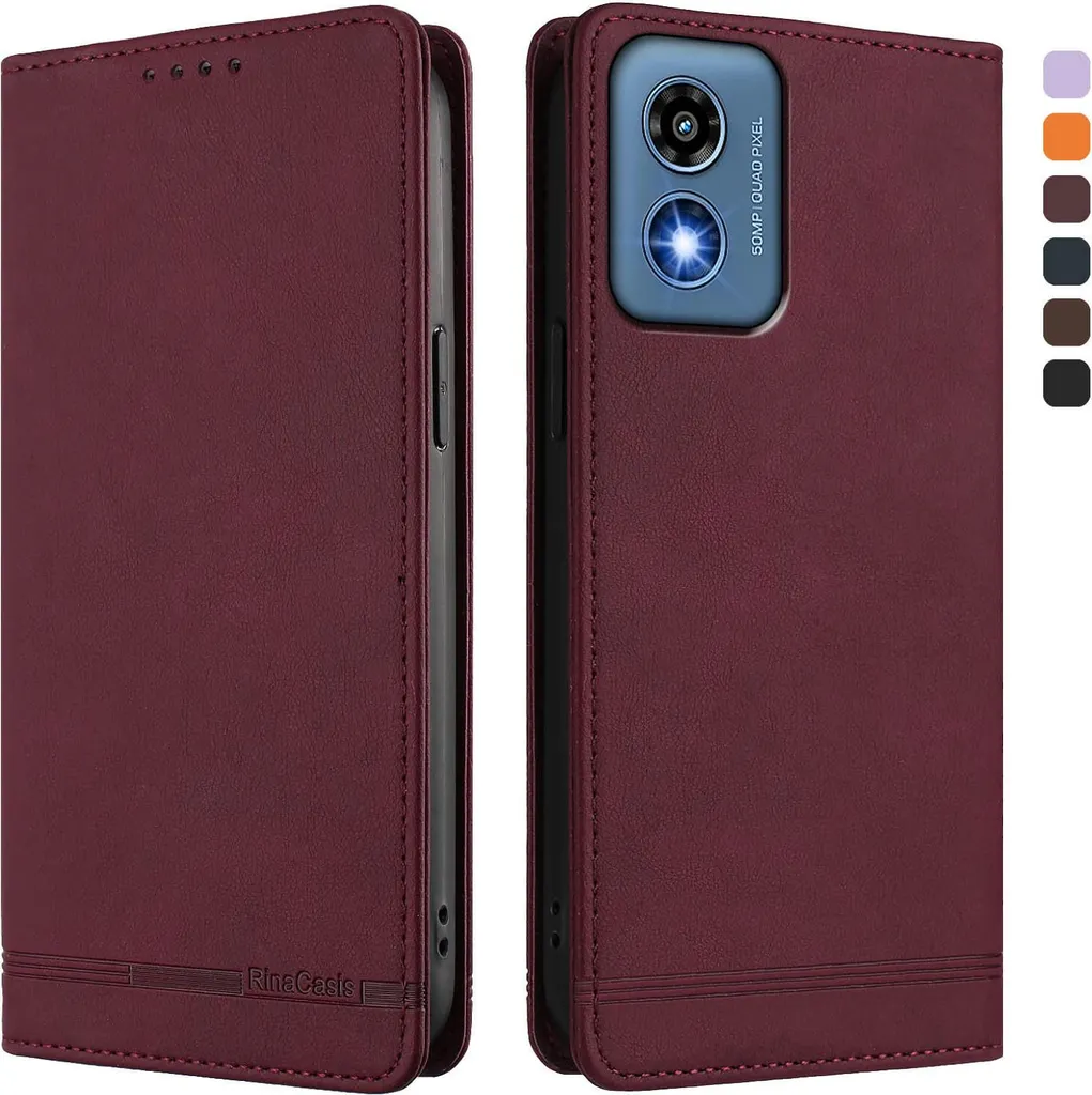 Cover Motorola Moto G 5G 2024 Professionale - Rosso Cuoio con Slot