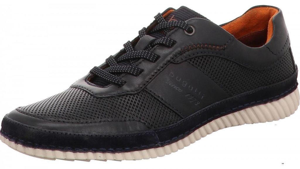 Bugatti Schnürhalbschuhe bequem in blau, Gr. 44