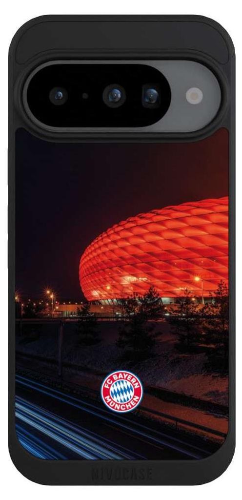 NIVOCASE Handyhülle für Google Pixel 10 Hülle NIVOpure Case Schwarz FC Bayern München FCB Stadion