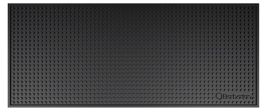 Bar-Service-Matte, Getränkeläufer, rutschfeste Gummi-Unterseite, 600 mm x 250 mm, schwarz, hitzebeständig, langlebig, spülmaschinenfest, flexib...