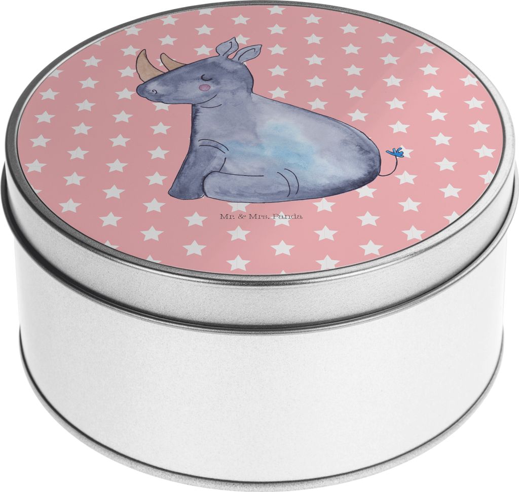 Mr. & Mrs. Panda Dose Einhorn Nashorn - Rot Pastell - Geschenk, Erinnerungsbox, Regenbogen, Kaffeedose, Lustig, keksdosen, Zoo, Unicorn, Nashörner...