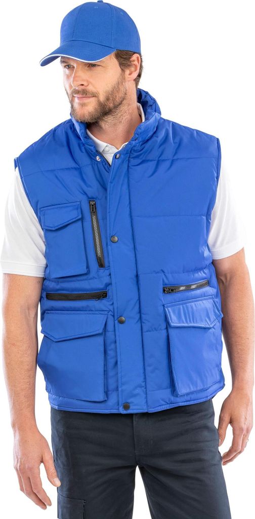 WORK-GUARD by Result - "Lance" Weste für Herren, Ripstop-Gewebe BC7164 (M) (Flaschengrün)