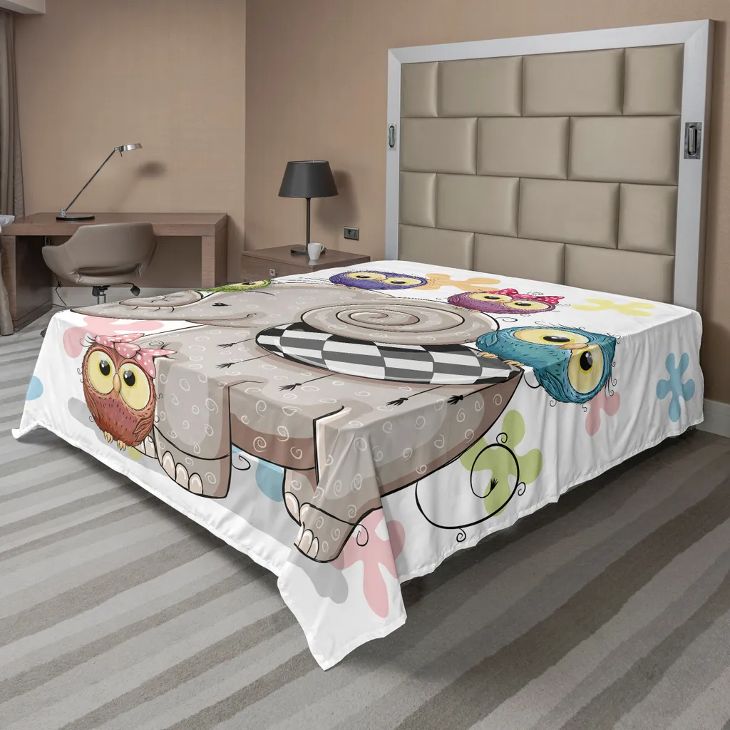 Drap de lit décoratif à motifs animaux pour chambre d'enfant 275x260cm
