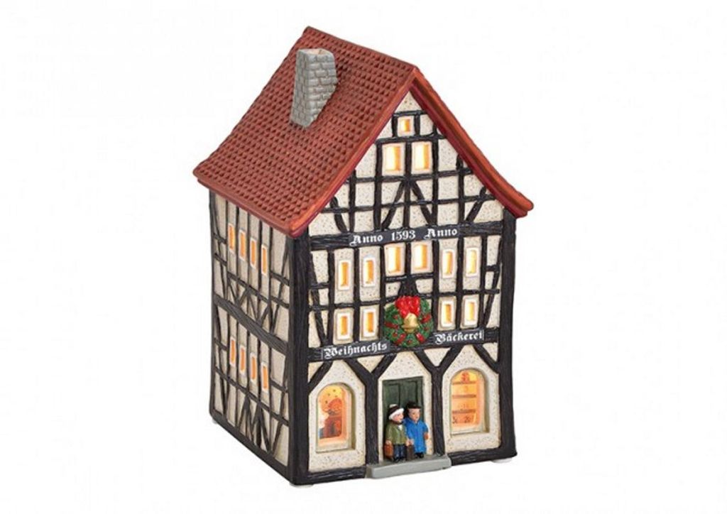 Wurm - Lichthaus Windlicht Anno 1593 Weihnachts Bäckerei aus Porzellan Bunt (B/H/T) 10x17x11cm
