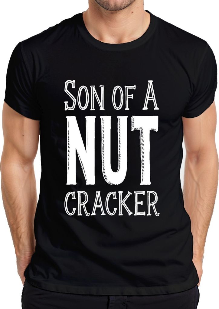 SON OF A NUT CRACKER Weihnachten Nussknacker lustig Geschenkidee Herren T-Shirt, Schwarz, 3XL