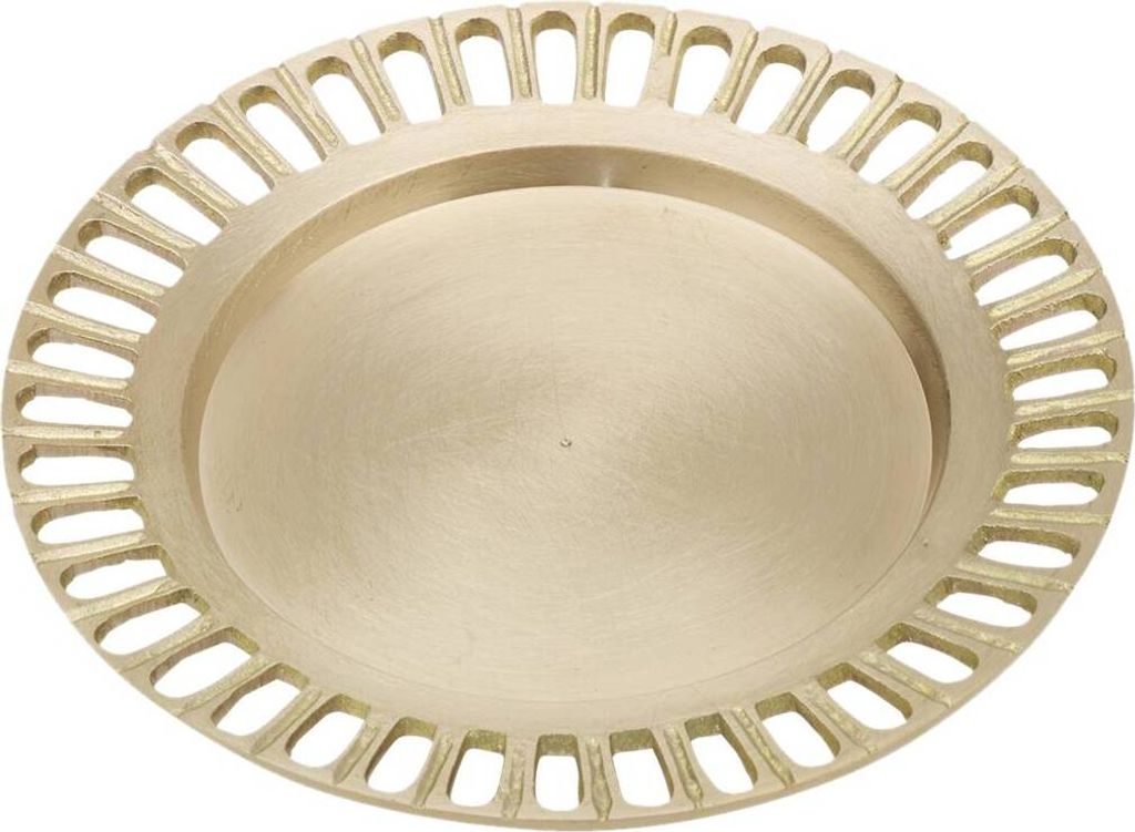 Rustikaler Kerzenteller Gold Ø11cm Kranz Messing Dekoration Antik Untersetzer