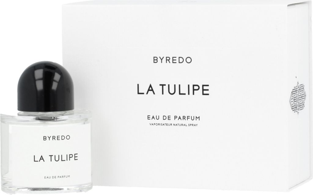 A perfume bottle and its box are displayed on a white background.