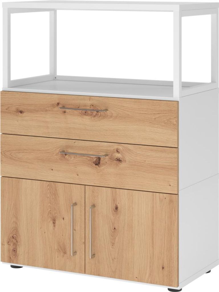 HAMMERBACHER Regalschrank FlexWall, VFW38K1RG/W/R/BS weiß, asteiche 80,0 x 40,0 x 109,8 cm