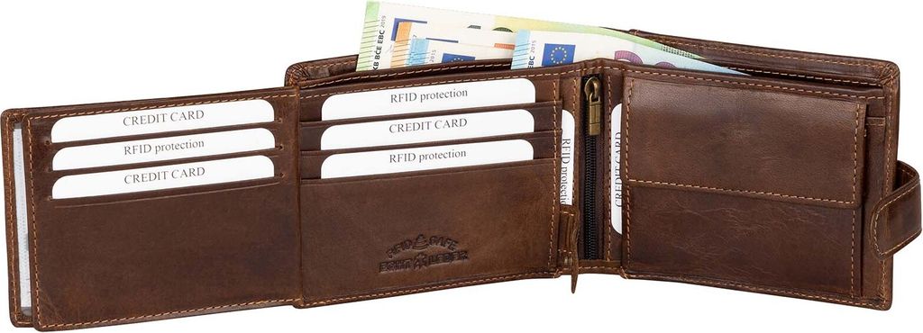 RFID echt Leder Portemonnaie Geldbörse Geldbeutel Herren Produktbild 5
