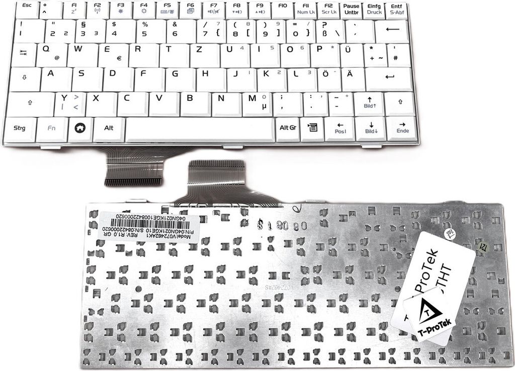 Weiss - Deutsche Tastatur kompatibel für Asus Eee PC 701c2whi, 900a-5a, 7011whi,