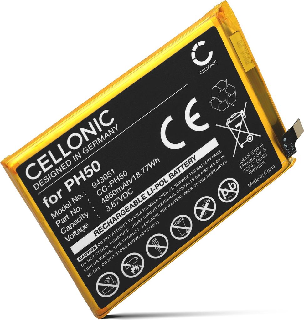 CELLONIC 1x Akku für Mobilfunk Kompatibel mit Motorola Moto G23, XT2333, XT2333-1, PH50 - (4850mAh, 3.87V)