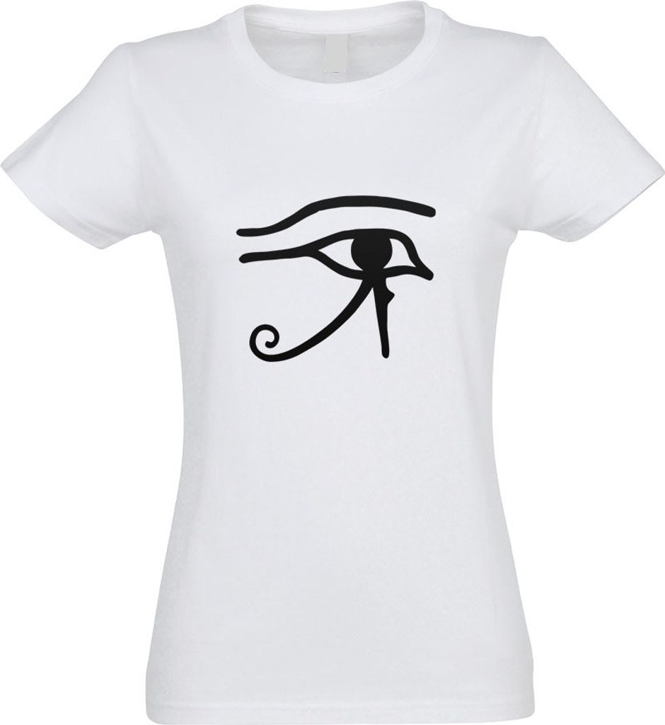 Kiwistar - T-Shirt tailliert - Damen - Weiss - Auge des Ra - mit Motiv Bedruckt - Funshirt Design - Sport - Freizeit - Damen - M