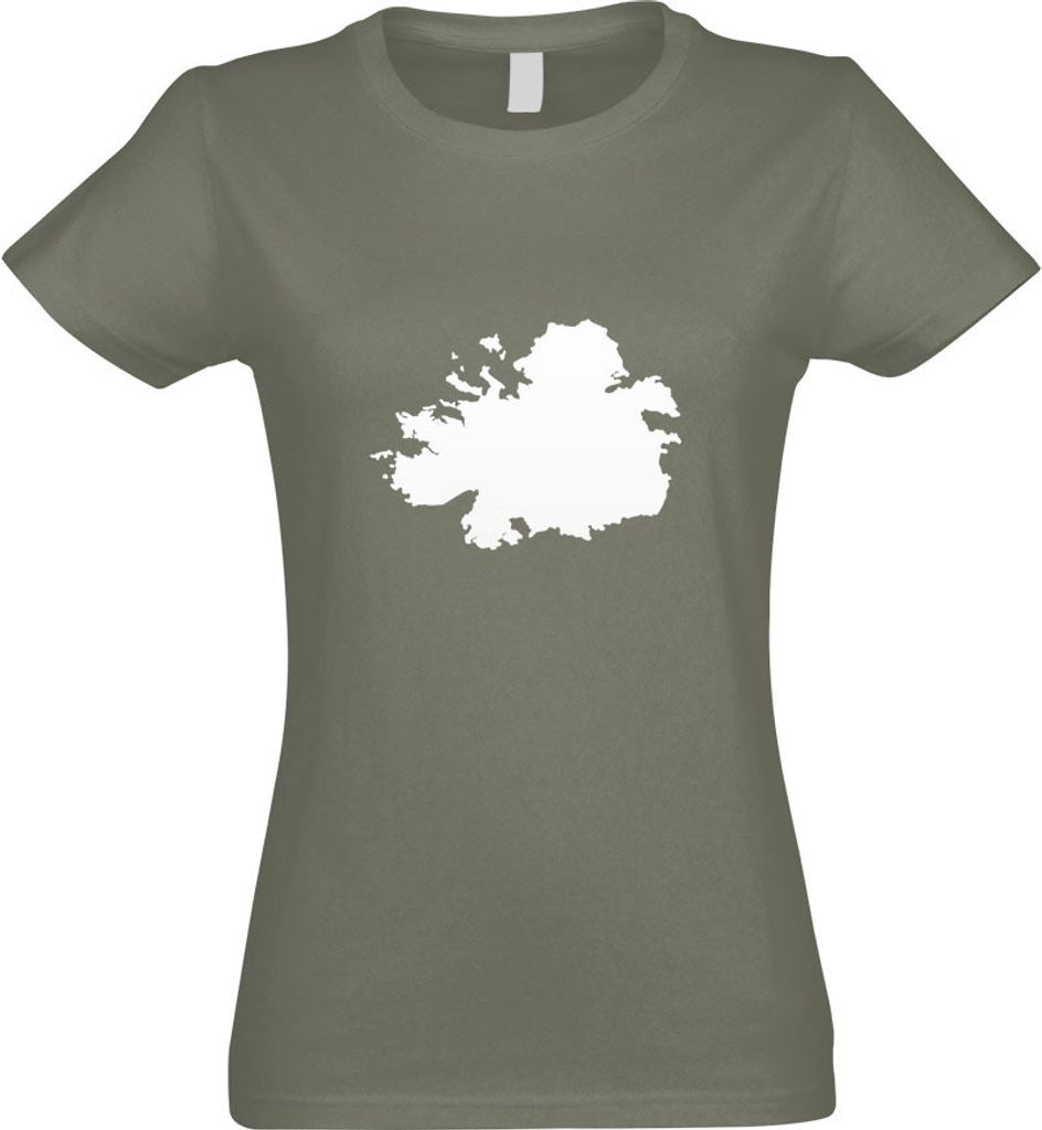 Kiwistar - T-Shirt tailliert - Damen - Olive - Antigua und Barbuda - mit Motiv Bedruckt - Funshirt Design - Sport - Freizeit - Damen - XL
