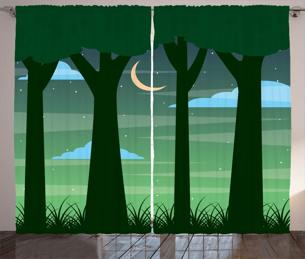 Tenda Arredo Rustica Dreamy Wald ABAKUHAUS 280x245 Verde Scuro