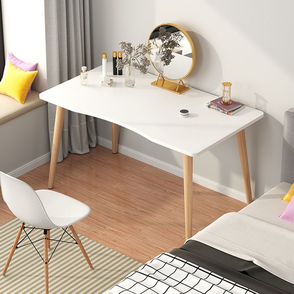 Computertisch, Nordic Style Home Office Study Desk, Student Wood Writing Table, mit ergonomischer Kante, geräumiger Schreibtisch