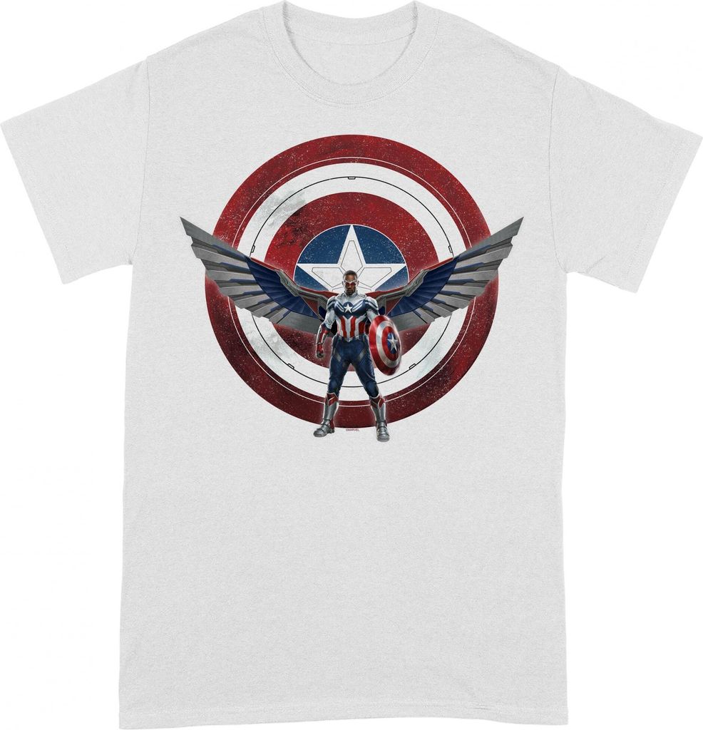 The Falcon and The Winter Soldier - "Shield Chest Pose" T-Shirt für Herren/Damen Uni BI277 (M) (Weiß)