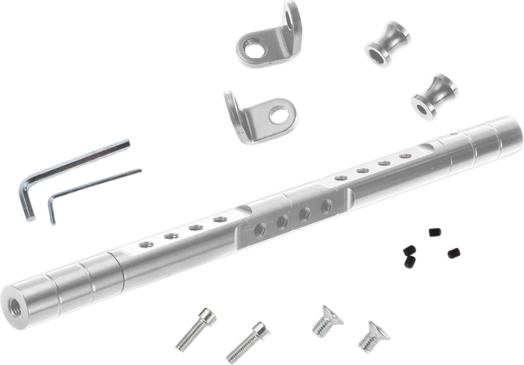 Querstange für Motorrad, Spiegelhalterung 29cm / 11,42" Motorradlenker-Verlängerung mit kleinem Schraubenschlüssel Silberton, 1 Set